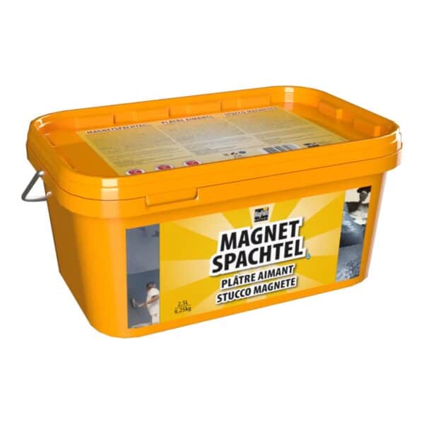 Magnetfarbe - Magnetspachtel in Eimer MagnetSpachtel 2,5 L von MagPaint im orangefarbenen Eimer für 2,5 m² Magnetwand