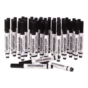 Fünfzig schwarze SketchPaint Whiteboardmarker