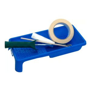 Klein Farbroller-Set: 5-cm Schaumroller, Farbwanne, Klebeband, Rührstab – mit Farbroller