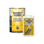 MagnetFarbe 1 L mit Magnetset: 4 Neodym-Magnete Ø 22 mm