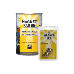 MagnetFarbe 1 L mit Magnetset: 4 Neodym-Magnete Ø 22 mm
