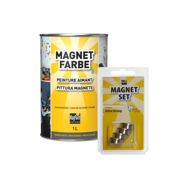 MagnetFarbe 1 L + Magnetset MagnetFarbe 1 L mit Magnetset: 4 Neodym-Magnete Ø 22 mm