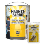 MagnetFarbe 2,5 L mit Magnetset: 4 Neodym-Magnete Ø 22 mm