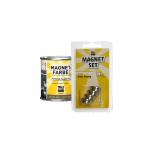 MagnetFarbe 250 ml mit Magnetset: 4 Neodym-Magnete Ø 22 mm