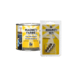 MagnetFarbe 500 ml mit Magnetset: 4 Neodym-Magnete Ø 22 mm