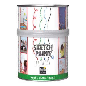 Magnetfarbe Sketch Paint in Weiß für kreative Wandgestaltung.