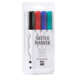 Whiteboardmarker SketchPaint 4er-Set in Schwarz, Rot, Blau und Grün